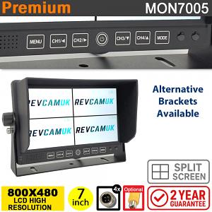 Quad Reversing Camera Monitor - 4 Channel Inputs - Split Screen Image Modes | MON7005 Quad Reversing Camera Monitor - 4 Channel Inputs - Split Screen Image Modes | MON7005