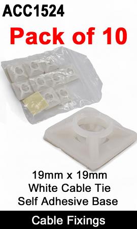 10x White Cable Tie Adhesive Base | ACC1524 10x White Cable Tie Adhesive Base | ACC1524
