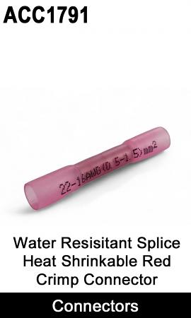 Water Resistant Butt Splice Heat Shrinkable Red Crimp Connector | ACC1791 Water Resistant Butt Splice Heat Shrinkable Red Crimp Connector | ACC1791