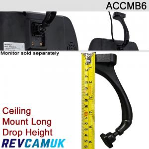 Ceiling Mount Swan neck bracket for non clip-over mirror monitors with 4 screw hole mounting - ACCMB6 Ceiling Mount Swan neck bracket for non clip-over mirror monitors with 4 screw hole mounting - ACCMB6