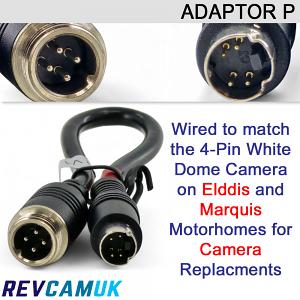 Elddis Motorhome Dome Reverse Camera Adaptor | Adaptor-P Elddis Motorhome Dome Reverse Camera Adaptor | Adaptor-P