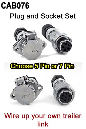Aopulo trailer connection plug and socket set for reversing cameras - Choice of 5 pin or 7 pin version | CAB076 Aopulo trailer connection plug and socket set for reversing cameras - Choice of 5 pin or 7 pin version | CAB076
