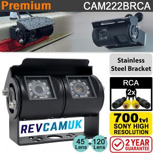 Black Twin Lens Reversing Camera / Rear view | Sony CCD | RCA Phono connectors | Stainless Steel bracket | CAM222BRCA Black Twin Lens Reversing Camera / Rear view | Sony CCD | RCA Phono connectors | Stainless Steel bracket | CAM222BRCA