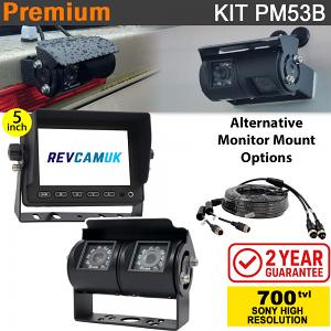 5" Dash Monitor + Sony CCD Black Twin Lens Bracket Reversing & Rearview Camera Kit - PM53 5" Dash Monitor + Sony CCD Black Twin Lens Bracket Reversing & Rearview Camera Kit - PM53