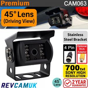 Black Narrow Angle Rear View Camera | Sony CCD | 4 Pin Connector | Stainless Steel bracket | CAM063 Black Narrow Angle Rear View Camera | Sony CCD | 4 Pin Connector | Stainless Steel bracket | CAM063