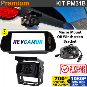 Black Bracket Reversing Camera Kit with Sony CCD or AHD image sensor + Mirror Monitor - PM31B Black Bracket Reversing Camera Kit with Sony CCD or AHD image sensor + Mirror Monitor - PM31B