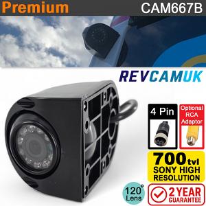 Side / Blind Spot / Cyclist Camera | Sony CCD | Black | 4 Pin connector | CAM667B Side / Blind Spot / Cyclist Camera | Sony CCD | Black | 4 Pin connector | CAM667B