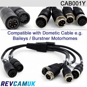 Waeco/Dometic/Baileys/Burstner motorhomes Pre-fitted Cable Adaptors 2010 onwards to Twin 4 pin aviation | CAB001WY