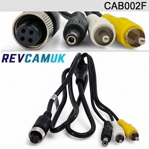 4 Pin (Female) to RCA/Phono/Audio reverse camera adaptor cable | CAB002F