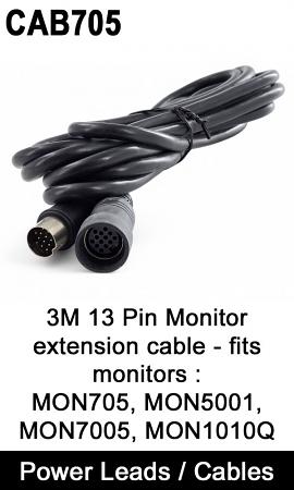 3M 13 Pin Extension Cable for MON5001/MON705/MON7005/MON1010Q | CAB705 3M 13 Pin Extension Cable for MON5001/MON705/MON7005/MON1010Q | CAB705