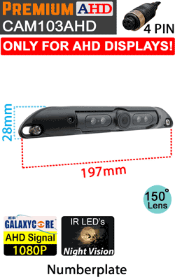 CAM103AHD - Number Plate 1080P AHD Reversing Camera - (Only works with 1080P AHD compatible monitors/DVR's) CAM103AHD - Number Plate 1080P AHD Reversing Camera - (Only works with 1080P AHD compatible monitors/DVR's)