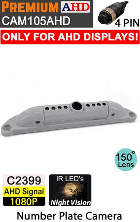 CAM105AHD - White Number Plate 1080P AHD Reversing Camera - (Only works with 1080P AHD compatible monitors/DVR's) CAM105AHD - White Number Plate 1080P AHD Reversing Camera - (Only works with 1080P AHD compatible monitors/DVR's)