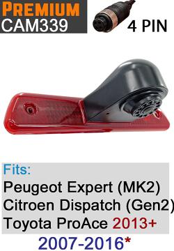 Peugeot Expert, Citroen Dispatch, Toyota Proace 2007-2016 Brake Light Reversing Camera | CAM339 Peugeot Expert, Citroen Dispatch, Toyota Proace 2007-2016 Brake Light Reversing Camera | CAM339