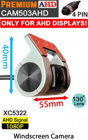 Glass Mounted Front or Rear Camera - (Only works with 1080P AHD compatible monitors/DVR's) | CAM503AHD Glass Mounted Front or Rear Camera - (Only works with 1080P AHD compatible monitors/DVR's) | CAM503AHD