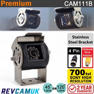Black Reverse or Rear View Camera + Polished S/Steel Bracket | Sony CCD | 4 pin connector | CAM111B Black Reverse or Rear View Camera + Polished S/Steel Bracket | Sony CCD | 4 pin connector | CAM111B