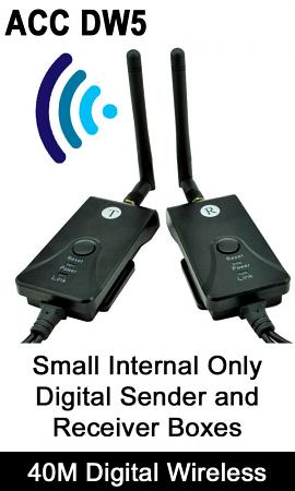 Small Indoor Only 40M Digital Wireless Link/Bridge for reversing camera 12V/24V | ACC DW5 Small Indoor Only 40M Digital Wireless Link/Bridge for reversing camera 12V/24V | ACC DW5