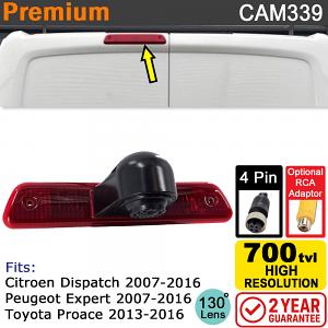 Peugeot Expert, Citroen Dispatch, Toyota Proace 2007-2016 Brake Light Reversing Camera | CAM339 Peugeot Expert, Citroen Dispatch, Toyota Proace 2007-2016 Brake Light Reversing Camera | CAM339