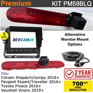 Peugeot Expert / Traveller / Vauxhall Vivaro / Toyota Proace (2016*+) Brake Light Reversing Camera kit with 5" Monitor Display - PM59BLQ Peugeot Expert / Traveller / Vauxhall Vivaro / Toyota Proace (2016*+) Brake Light Reversing Camera kit with 5" Monitor Display - PM59BLQ