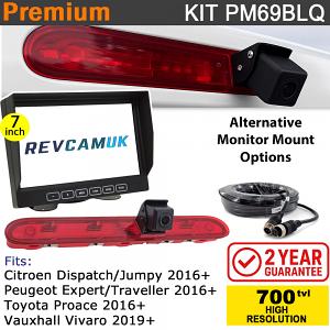 Dispatch/Expert/Traveller/Proace/Vivaro Brake Light Reversing Camera kit with 7" Monitor Display - PM69BLQ Dispatch/Expert/Traveller/Proace/Vivaro Brake Light Reversing Camera kit with 7" Monitor Display - PM69BLQ