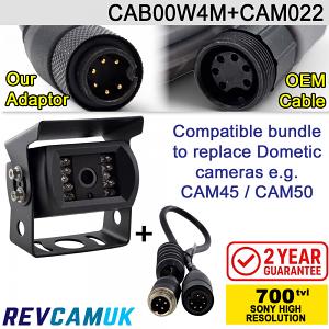 Dometic Compatible Replacement Reversing Camera Bundle with Black Sony CCD Bracket Camera + Adaptor | CAB00W4M + CAM022