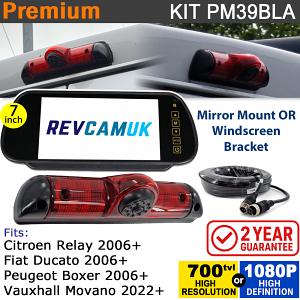 Fiat Ducato / Citroen Relay / Peugeot Boxer / Movano Brake Light Reversing Camera kit with 7" Mirror Display - PM39BLA Fiat Ducato / Citroen Relay / Peugeot Boxer / Movano Brake Light Reversing Camera kit with 7" Mirror Display - PM39BLA