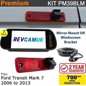 Ford Transit Mk7 (2006-2013) Brake Light Reversing Camera kit with 7" Mirror Display - PM39BLM Ford Transit Mk7 (2006-2013) Brake Light Reversing Camera kit with 7" Mirror Display - PM39BLM