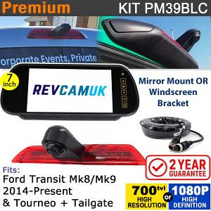 Ford Transit Mk8 (2014+) Brake Light Reversing Camera kit with 7" Mirror Display - PM39BLC Ford Transit Mk8 (2014+) Brake Light Reversing Camera kit with 7" Mirror Display - PM39BLC