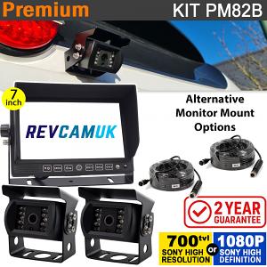 7" Heavy Duty Dash Screen + 2x Sony CCD (or optional Sony AHD) Black Bracket Cameras Kit - PM82 7" Heavy Duty Dash Screen + 2x Sony CCD (or optional Sony AHD) Black Bracket Cameras Kit - PM82