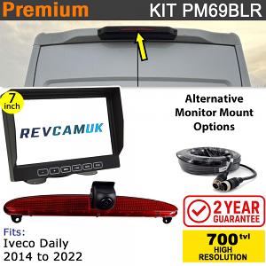 Iveco Daily (2014-2022) Brake Light Reversing Camera System with 7" Monitor Display - PM69BLR