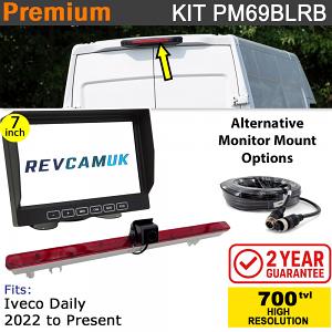Iveco Daily (2022+) Brake Light Reversing Camera System with 7" Monitor Display - PM69BLRB