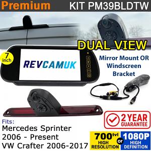 Mercedes Sprinter (2006+) / VW Crafter (2006-2017) Twin Lens Brake Light Reversing + Driving Rear View Camera kit with 7" Mirror Display - PM39BLDTW Mercedes Sprinter (2006+) / VW Crafter (2006-2017) Twin Lens Brake Light Reversing + Driving Rear View Camera kit with 7" Mirror Display - PM39BLDTW