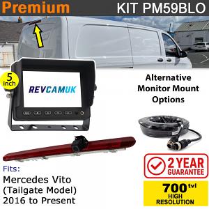 Mercedes Vito Reversing Camera kit to fit 2016+ W447 Tail Gate Lift Door vans with 5" Monitor Display - PM59BLO Mercedes Vito Reversing Camera kit to fit 2016+ W447 Tail Gate Lift Door vans with 5" Monitor Display - PM59BLO