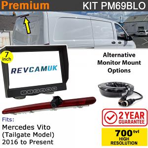 Mercedes Vito Reversing Camera kit to fit 2016+ W447 Tail Gate Lift Door vans with 7" Monitor Display - PM69BLO Mercedes Vito Reversing Camera kit to fit 2016+ W447 Tail Gate Lift Door vans with 7" Monitor Display - PM69BLO