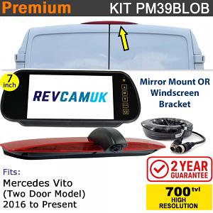 Two Door W447 Mercedes Vito Reversing Camera kit with 7" Mirror Display 2016 to Present - PM39BLOB Two Door W447 Mercedes Vito Reversing Camera kit with 7" Mirror Display 2016 to Present - PM39BLOB