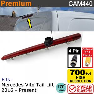 Mercedes Vito Tail lift door vans from 2016+ Brake Light Reversing Camera | CAM440