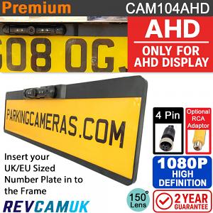 CAM104AHD - Number Plate Frame 1080P AHD Reversing Camera - (Only works with 1080P AHD compatible monitors/DVR's)