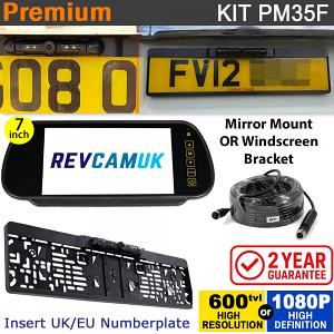 Numberplate Frame Reversing Camera System with Mirror Monitor (600TVL or 1080P AHD option) | PM35F Numberplate Frame Reversing Camera System with Mirror Monitor (600TVL or 1080P AHD option) | PM35F