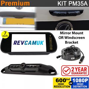 Number Plate Reverse Camera Kit with 7" Mirror Monitor (600tvl or 1080P option) | PM35A Number Plate Reverse Camera Kit with 7" Mirror Monitor (600tvl or 1080P option) | PM35A