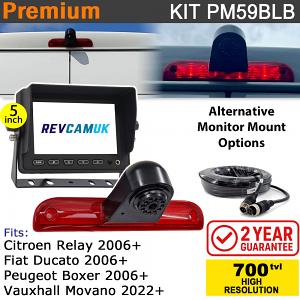 Fiat Ducato / Citroen Relay / Peugeot Boxer / Vauxhall Movano Brake Light Reversing Camera kit with 5" Monitor Display - PM59BLB Fiat Ducato / Citroen Relay / Peugeot Boxer / Vauxhall Movano Brake Light Reversing Camera kit with 5" Monitor Display - PM59BLB