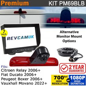 Fiat Ducato / Citroen Relay / Peugeot Boxer / Vauxhall Movano Brake Light Reversing Camera kit with 7" Monitor Display - PM69BLB Fiat Ducato / Citroen Relay / Peugeot Boxer / Vauxhall Movano Brake Light Reversing Camera kit with 7" Monitor Display - PM69BLB