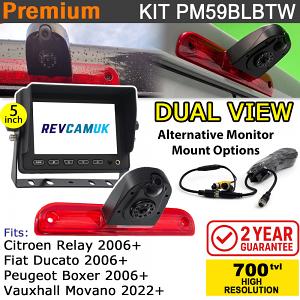 Fiat Ducato / Citroen Relay / Peugeot Boxer / Vauxhall Movano Twin Brake Light Reversing + Rear View Camera kit with 5" Monitor Display - PM59BLBTW Fiat Ducato / Citroen Relay / Peugeot Boxer / Vauxhall Movano Twin Brake Light Reversing + Rear View Camera kit with 5" Monitor Display - PM59BLBTW