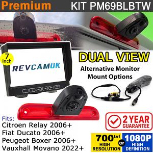 Fiat Ducato / Citroen Relay / Peugeot Boxer / Vauxhall Movano Twin Lens Brake Light Rear View + Reverse Camera kit with 7" Monitor Display - PM69BLBTW Fiat Ducato / Citroen Relay / Peugeot Boxer / Vauxhall Movano Twin Lens Brake Light Rear View + Reverse Camera kit with 7" Monitor Display - PM69BLBTW