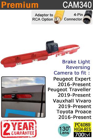 Peugeot Expert / Traveller, Vauxhall Vivaro, Toyota Proace 2016-present Brake Light Reversing Camera | CAM340 Peugeot Expert / Traveller, Vauxhall Vivaro, Toyota Proace 2016-present Brake Light Reversing Camera | CAM340
