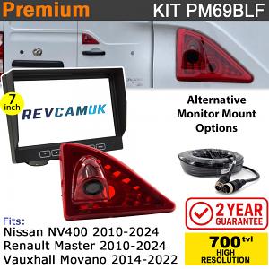 Renault Master / Vauxhall Movano / Nissan NV400 (2010+) Brake Light Reversing Camera kit with 7" Monitor Display - PM69BLF Renault Master / Vauxhall Movano / Nissan NV400 (2010+) Brake Light Reversing Camera kit with 7" Monitor Display - PM69BLF