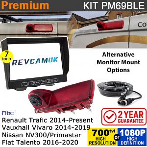 Vauxhall Vivaro (2014-2019) / Renault Trafic (2014-Present) Brake Light Reversing Camera kit with 7" Monitor Display - PM69BLE Vauxhall Vivaro (2014-2019) / Renault Trafic (2014-Present) Brake Light Reversing Camera kit with 7" Monitor Display - PM69BLE