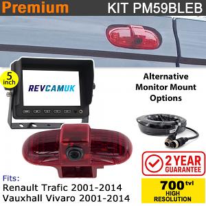 Vauxhall Vivaro / Renault Trafic (2001-2014) Brake Light Reversing Camera kit with 5" Monitor Display - PM59BLEB Vauxhall Vivaro / Renault Trafic (2001-2014) Brake Light Reversing Camera kit with 5" Monitor Display - PM59BLEB
