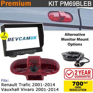 Vauxhall Vivaro / Renault Trafic (2001-2014) Brake Light Reversing Camera kit with 7" Monitor Display - PM69BLEB Vauxhall Vivaro / Renault Trafic (2001-2014) Brake Light Reversing Camera kit with 7" Monitor Display - PM69BLEB