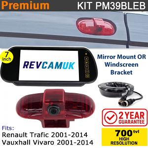 Vauxhall Vivaro / Renault Trafic (2001-2014) Brake Light Reversing Camera kit with 7" Mirror Display - PM39BLEB Vauxhall Vivaro / Renault Trafic (2001-2014) Brake Light Reversing Camera kit with 7" Mirror Display - PM39BLEB