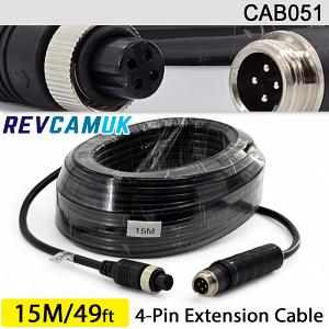 15M - 4 Pin Aviation Screw Connector Extension Cable for 1 reversing camera | CAB051 15M - 4 Pin Aviation Screw Connector Extension Cable for 1 reversing camera | CAB051