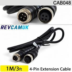 1M - 4 Pin Aviation Screw Connector Extension Cable for 1 reversing camera | CAB048 1M - 4 Pin Aviation Screw Connector Extension Cable for 1 reversing camera | CAB048
